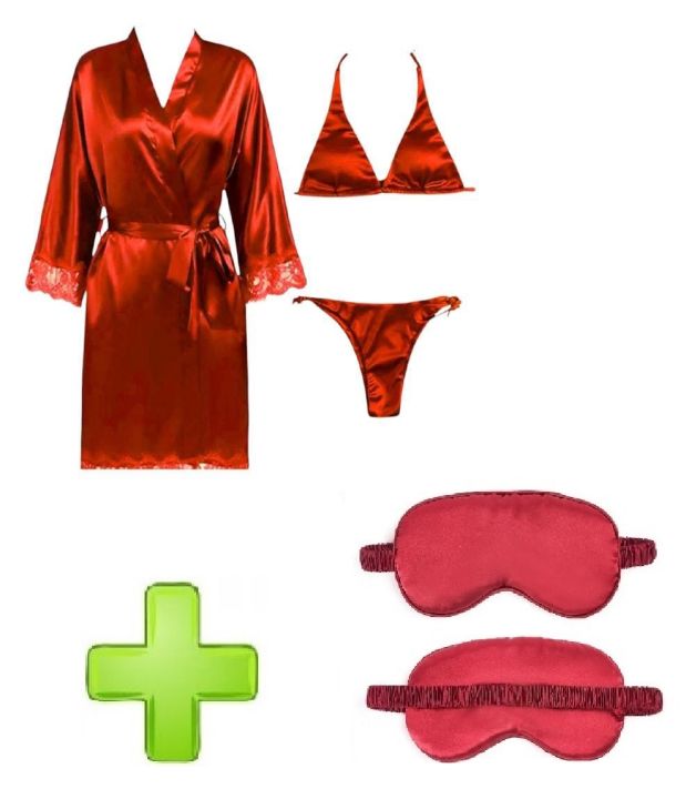 Nighty Beautiful Bridal Maroon / Hot Saxy Silk Long Gown / Bridal Night Suit / Nightwear / Sleepwear / Night Dress.005