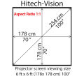 Hitech-Vision Manual pull Projector Screen - Matt White  100"  1:1  (6 ft x 6 ft). 
