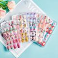 12 / 24 Pcs Kids Short Clear False Nails Press on Nails for Kids -   Children Fake Nails Kids Girls Stick on Nails for Kids Full Cover Cute Pre-Glue Acrylic Fake  Kits Sets . 