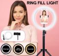 26CM Selfi Ring Light & Mobile Holder With 7 Feet Tripod Stand In 3 colors, Best For Videography & Photography. 