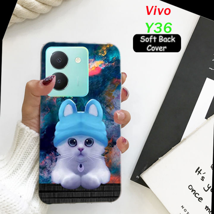 Vivo_Y36 Back Cover - Cat Style Mobile Back Cover Pouch - Airbag Case Anti Shockproof Phone Case