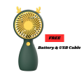Mini Fan Quiet Operation Portable Energy-saving Lightweight USB Rechargeable Plastic Handheld Fan Multi-purpose Pocket Fan. 