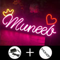 Name Light - Name Neon Sign - Customise Name signs - Alphabet Letters with Crown Or Heart - With free Power Supply. 