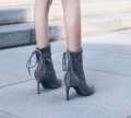 Elegant Women's Lady Pointy toe Cross Strap Ankle Boot casual Stiletto Heel Shoes. 