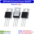3pcs IRFZ44N N-Channel Power MOSFET Transistor Set | High Current Fast Switching MOSFET for Power Supply, Motor Control, Inverter & DIY Electronics Projects by Electrica. 