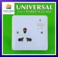 3in1 UNIVERSAL 3Pin Power Plug Socket China Fitting Socket Plate - 500 Volts /40 Amp High Quality Specially for AC, Water Pump. 