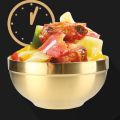 Bowl set 304 stainless steel golden bowl thickened double-layer insulation kitchen cooking tableware tableware golden chopsticks golden spoon. 