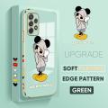 TA for Samsung Galaxy A72 / A72 5G Back Cover + Free Lanyard Handsome Mouse Luxury 6D Plating Case Side Pattern Soft Silicone Square Phone Cases. 
