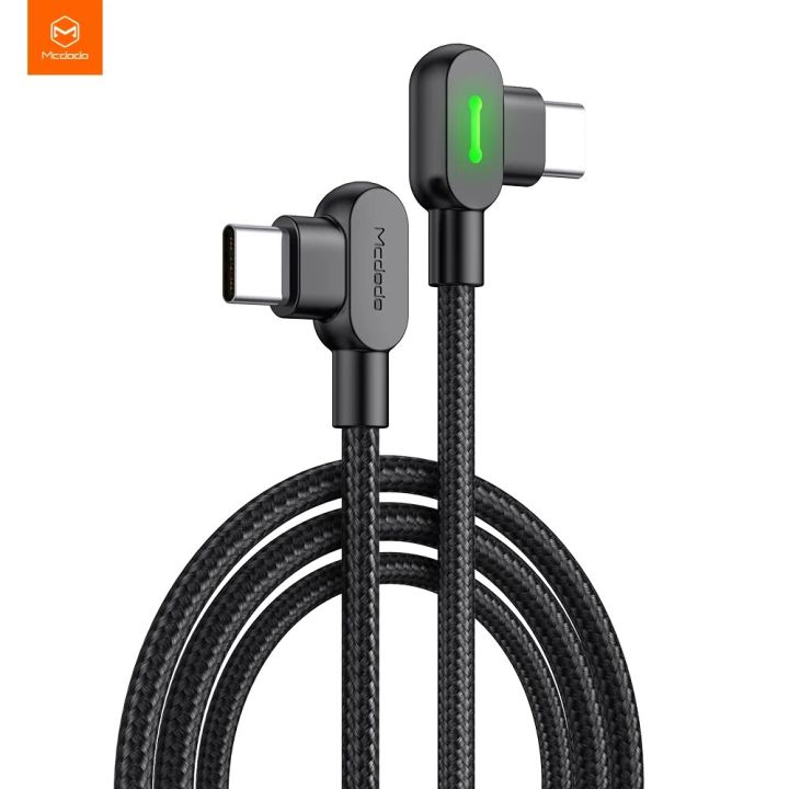 Mcdodo 60W PD USB Type C To Type C Data 3A Cable For Xiaomi Samsung Huawei Macbook Pro Laptop Phone Fast Charge double bend Cord