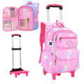 Charming Girls Rolling Trolley School Bag - Perfect for Grades 3-6. 