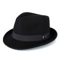 Men Winter Thick Warm Felt Fedora Hats Wool Gentleman Jazz Cap Homburg Male Classical Narrow Brim Top Hat. 
