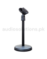 Adjustable Desk Microphone Stand Mic Holder with Clip Max. Height 345mm for Meetings Lectures Podcasts Black (Plastic Base). 