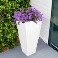 Large Tapered Rectangle Fiberglass Planters Decorative Pots Light Weight, 24 Inch Height, Indoor-Outdoor,  Rectangular shape pot for real and artificial plants. 