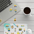 50pcs/Pack Cute Cartoon Minions Stickers Despicable Me  Waterproof Skateboard Luggage Guitar Laptop Funny Graffiti Sticker Kid Classic Toy. 