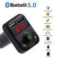X3 Multi-function Dual Usb Car Mobile Charger With BT Fm Mp3 Player. 