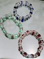 Glass Crackle Beads Stretch Bracelet – Stylish & Comfortable – For Girls & Women. 