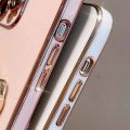 Xiaomi Redmi Note 11 Back Cover Hello Kitty Mirror Folding Bracket Luxury 6D Plating Case Soft Silicone Case - Mirror Hello Kitty Back Cover - Girls Back Cover. 