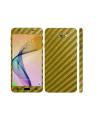 Samsung Galaxy J7 Prime Golden Carbon Fiber Texture Mobile Skin With Camera Lens. 