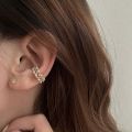 Double Layer Pearl Clip Earrings for Women Rhinestones Zircon Chain Ear Cuff No Piercing Earring Clips Korean Style Female Jewelry Gifts. 
