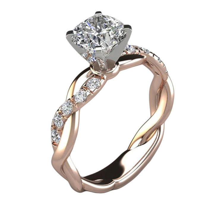 Women'S Ring Cubic Solitaire Platinum Plated Engagement Rings Diamonds Gifts - Premium Quality, Stylish Jewelry