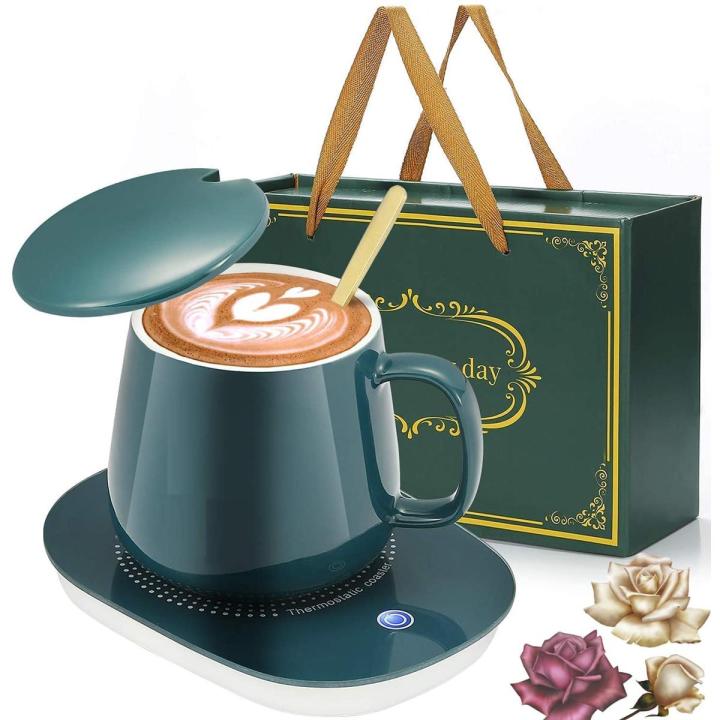 Techmanistan Cermaic Coffee Mug Warmer with Auto Shut Off and Heating Function Electric Beverage Warmer Plate