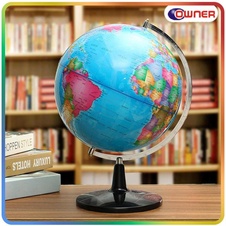 World Globe - 32 cm JUMBO With Stainless steel Side Bar - World Map Globe - Spherical Model Of Earth - World Globe with Stand - PMP