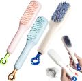 Self Cleaning Hair Brush, One-Click Cleaning Telescopic Hair Comb, Anti-Static Telescopic Hairbrush, Anti-Hair Entangled Automatic Cleaning Portable Comb- Pink. 