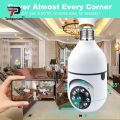 2026 Smart WiFi Bulb Security Camera 2MP 1080P 360° Rotation Wireless CCTV with Two Way Audio Night Vision Auto Tracking Motion Detection Mobile View Compatible with V380 Pro App Ideal for Home Baby Monitoring - White. 