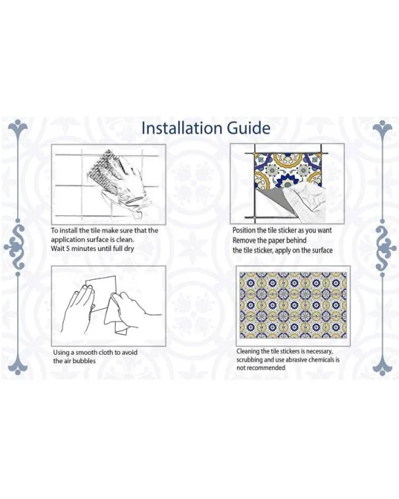 Techmanistan%20Pack%20Of%2012%20-%20Traditional%20Talavera%20Mediterranean%20Vintage%20Tile%20Stickers%20For%20Bathroom%20&%20Kitchen%20-%206x6%20Inches%20each%20-%20Image%206