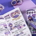 4 Sheets Cute Cartoon Girl Series Washi Stickers Album Diary Journal Decorative Crafts Scrapbooking DIY Sticker. 
