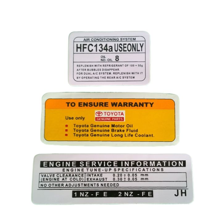 Toyota 2005 Information Sticker Kit | Daraz.pk