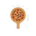 Relaxsit Bamboo Pizza Tray Round Bamboo Wood Pizza Serving Board Peel Cutting Tray Plate with hand bar in multiple size options round with additional handle length. 