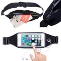 Adjustable Sweatproof Mobile Waist Belly Belt Pouch Bag Case Cover with Transparent Clear View Touch Screen with headphone jack slot For Jogging Sports Running  Gym Workouts  Walking Exercise Hiking. 