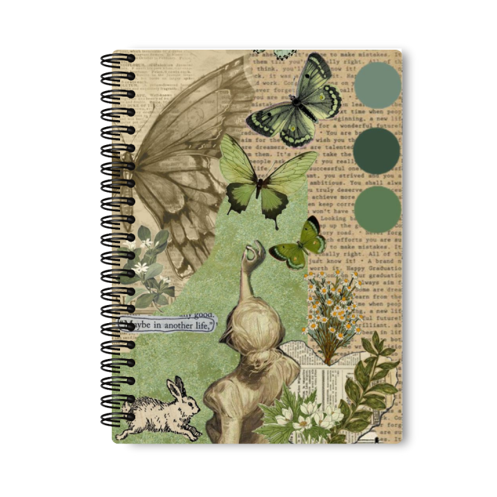 Mayfair Moments - Aesthetic Butterfly Spiral Notebook | A5 , A4 Sizes 200 pages | Aesthetic Girls Notebook | Vintage Diary
