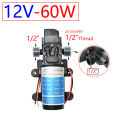 Dc 12v 24v Water High Pressure Diaphragm Self Priming Pump 60w 80w 100w With Eu Power Supply 6a 5a 18mm 1/2 Thread. 