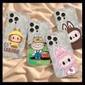 Cartoon Cute Pop Mart Labubu Case For Realme 5i 11 5 7 9i 5s C15 C51 C20 C67 Note 50 C25 C35 C17 C53 C21 C11 C30 C31 C21Y C12 C55 C33 C3 C25Y C25s Luxury Couples Feather Yarn Cover. 