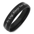 Couple Rings Letter Design Uni Always Your King Black Promise Ring. 