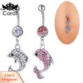 Carat Navel Nail Women Men Dolphin Pendant Belly Button Nail. 