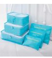 6 pcs Set Travel Storage Bag Portable Luggage Clothes Tidy Pouch Zip Toiletry Organizer - Multi. 