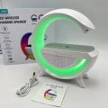 Led RGB Seven Colour Wireless Charging Speaker Model BT-3401 Plus With Clock Feature/Alarm Clock/FM Radio – High Quality. 
