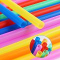 Mix Color Plastic Straw For Juice , For Bottle Birthday Party Accessories Jumbo Smoothie Straws, Colorful Disposable Wide-Mouthed Party Decoration - 100pcs. 