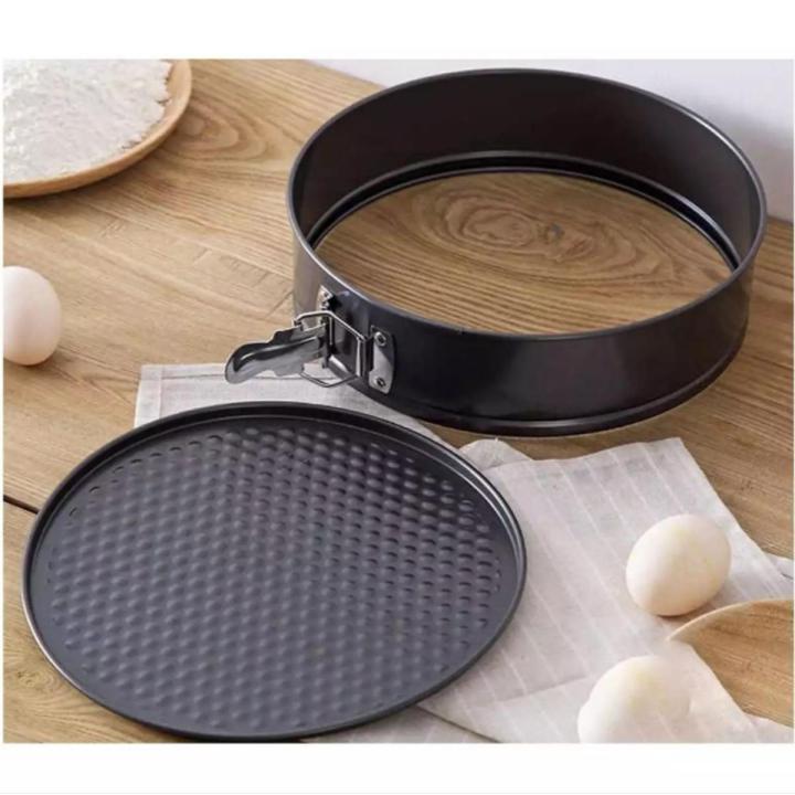 Cake pan Cake Mold Circle Baking try Tool Round Shape Cake Lock Pan High Quality Non Stick Pizza Pan Cakepan Pan Black Non Stick Pan Easy to use