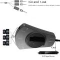 Microware 3 Way In / Out Digital Toslink Optical Audio Splitter Manual Switch with 2.6ft Fiber Optic Cable-Black. 