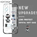 Hontinga for Realme C65 Back Cover Rocket Astronaut Crystal Case Camera Protection Transparent TPU Soft Phone Cover. 