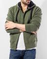 High Quality Commando Green Fleece Zipper Hoodie. 