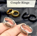 CUSTOMIZED COUPLE NAME RING SILVER  (PERFECT GIFT TO SEND YOUR WIFE , HUSBAND , FIANCE OR ANY ONE). 