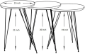 1 Pcs / 2 pcs /Set of 3 Round Coffee Table HIGH Gloss Nesting End Tables - Round Wood Stacking Coffee Side Accent Tables with Metal Legs for Living Room, Home Office, Nightstands for Bedroom, Sturdy Easy Assembly - 3 Piece Modern Nesting Table Living Room. 