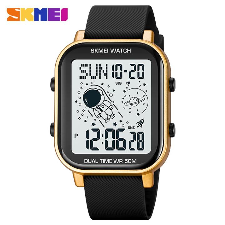 SKMEI Men Fashion Watch EL Luminous Stopwatch 5ATM Waterproof Men Electronic Watch 1971