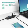 Tec-hole USB 3.0 Hub Aluminum USB Ethernet Adapter Splitter with RJ45 10/100/1000Mbps Gigabit Network LAN Port - 3 Ports USB 3.0 HUB -Type C Adapter for Windows 7/8/10. 