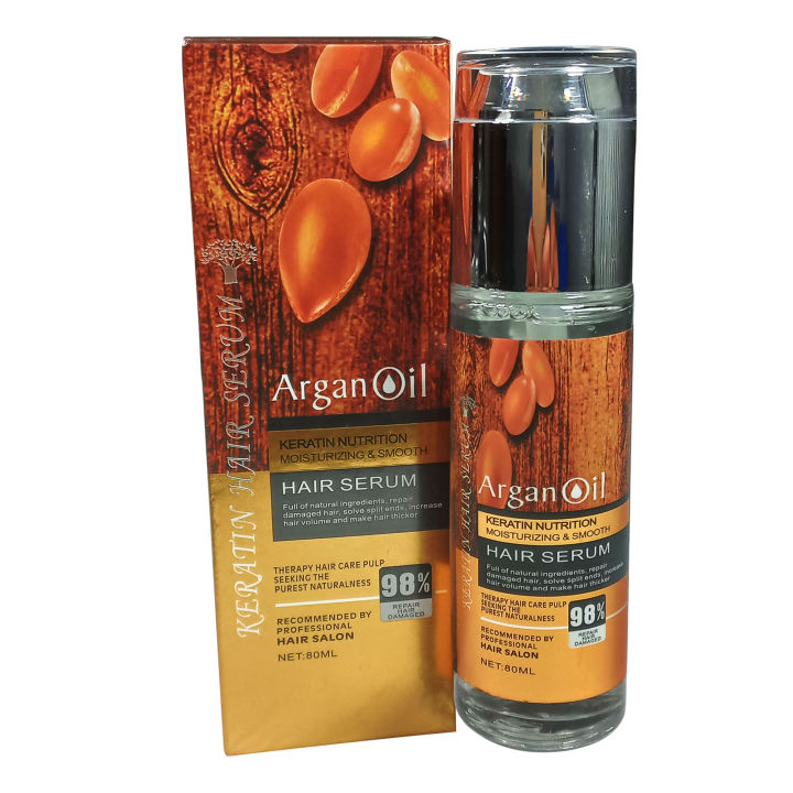 Argan Oil Keratin Hair Serum: Nutrition, Moisturizing & Smoothness - 80ml